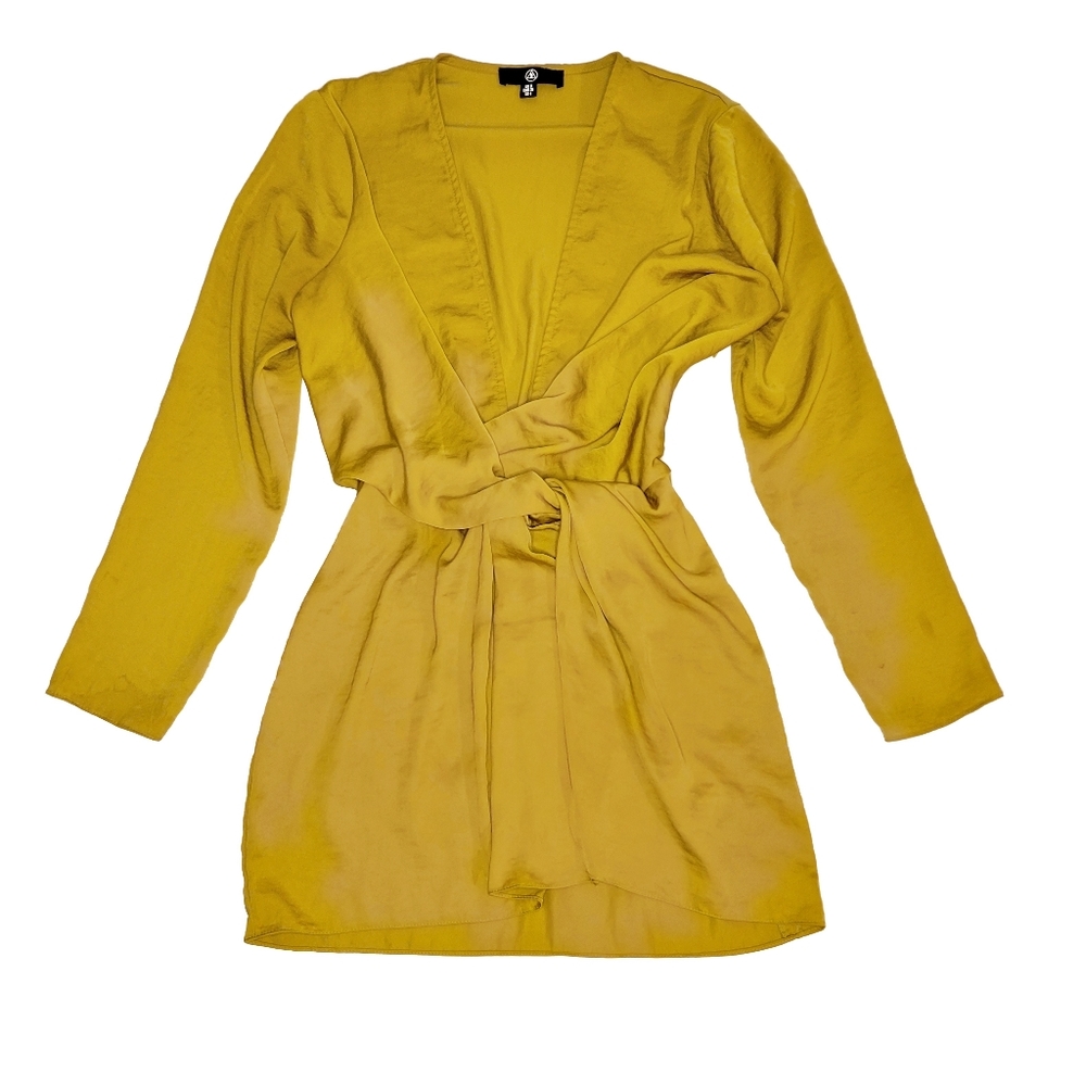 MISSGUIDED Women's Yellow Slit Dress